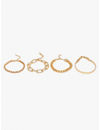 Women Set Of 4 Gold-Toned Gold-Plated Charm Bracelet